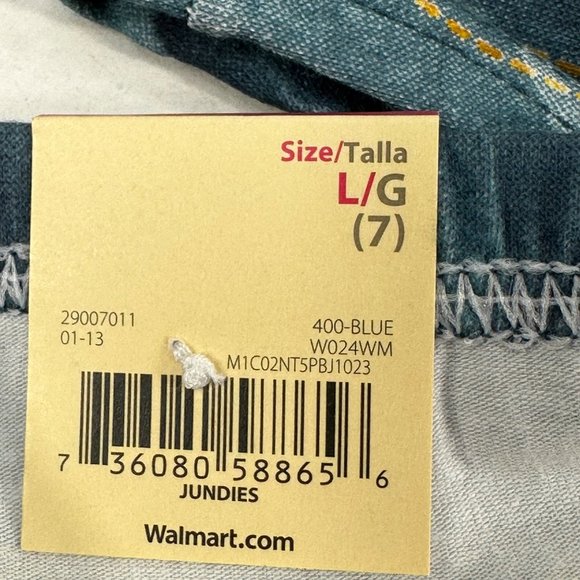 No Bo Women's Size 7 Large Panty Hipster Looks Like Jeans Blue New With Tags - Picture 7 of 10